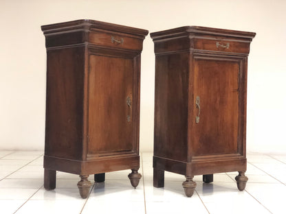 Pair of Carlo X Lombardi walnut bedside tables