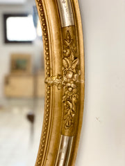 Specchiera ovale lombarda Carlo X oro zecchino