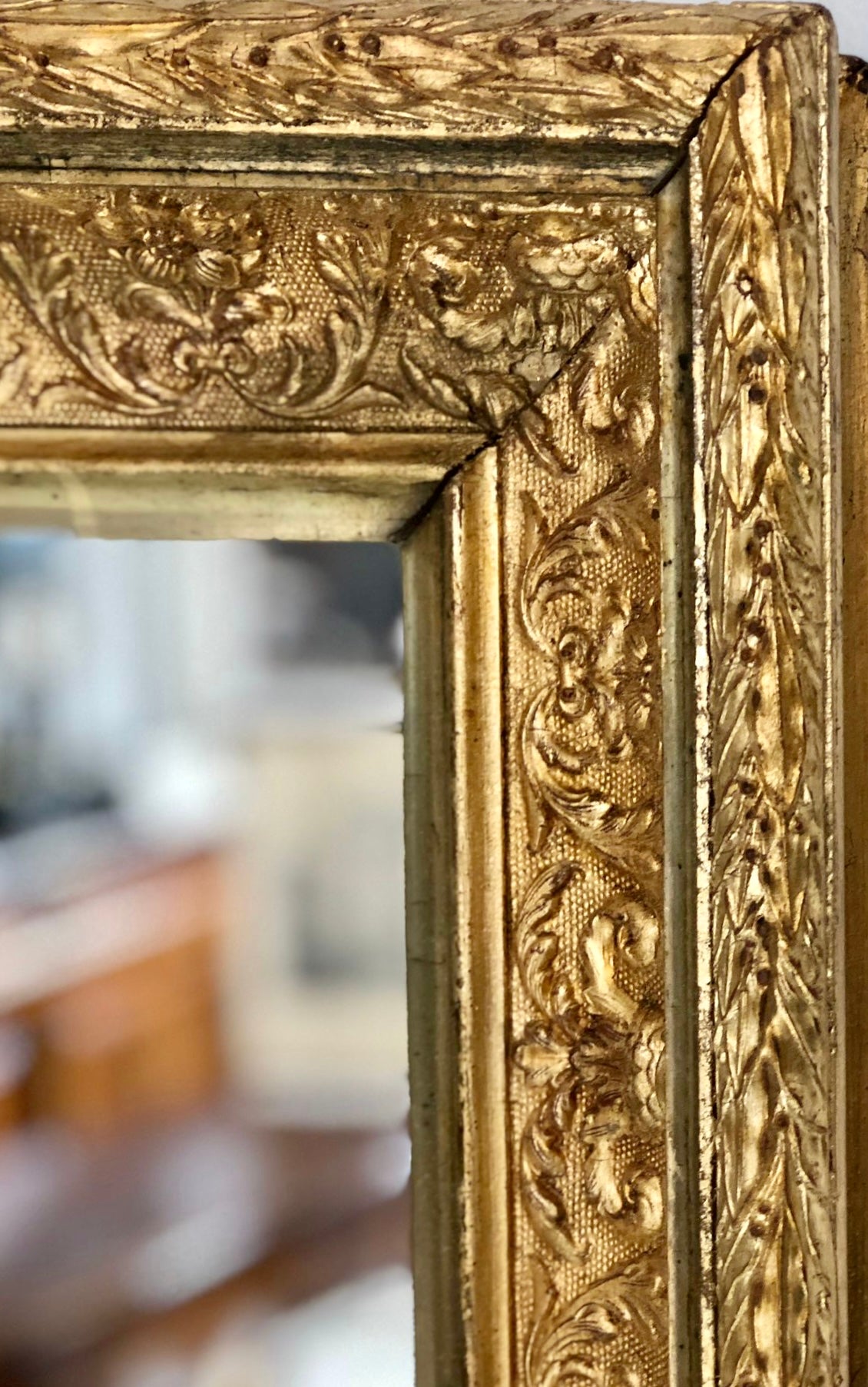 Gilded Barbizon mirror. 19th century