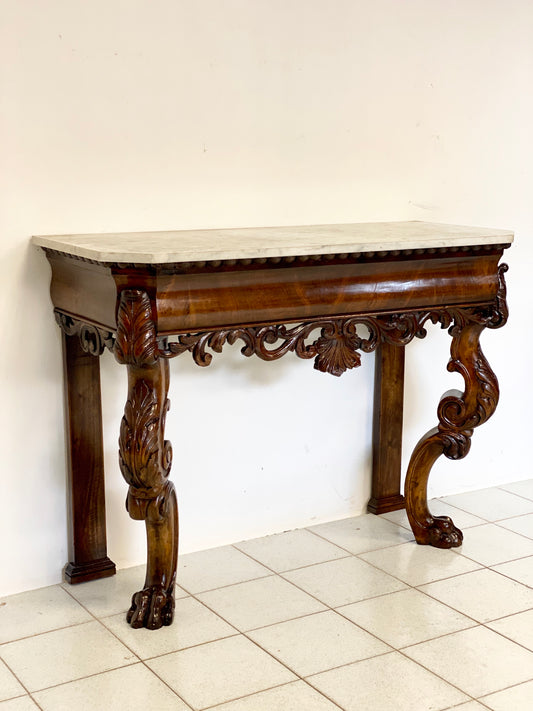 Consoles in walnut feather Charles X period. Genoa early 19th century
