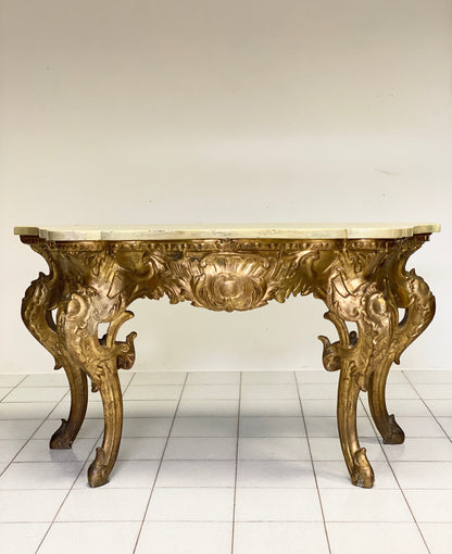 Consolle lombarda brescia Milano oro zecchino . Luigi XV