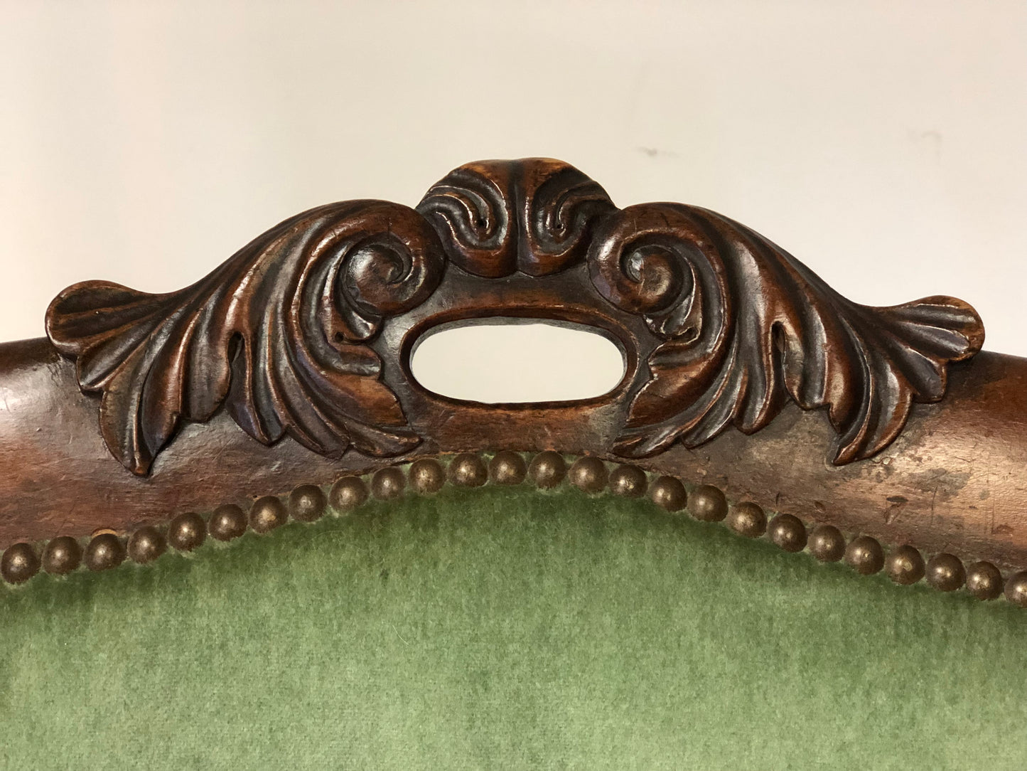 Pair of Lombard Empire Walnut Armchairs. Early 19th Century