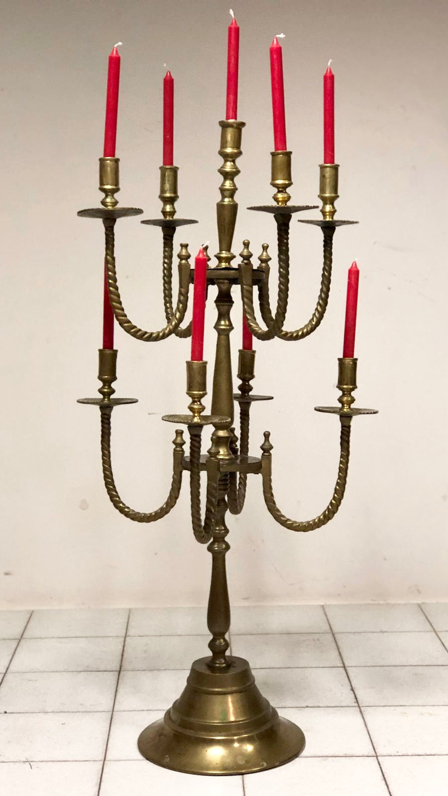 Gilded bronze candlestick with nine flames, 19th century