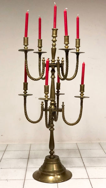 Candeliere bronzo dorato nove fiamme , XIX secolo
