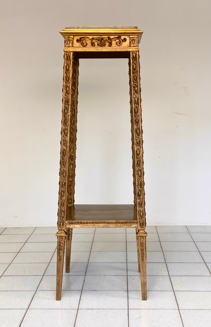 Carved and gilded wooden vase stand. Mid 19th century