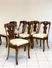 Gruppo di sei sedie a gondola lombarde Carlo X . Inizio XIX secolo