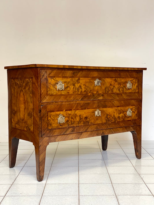 Louis XVI chest of drawers with two drawers. 18th century