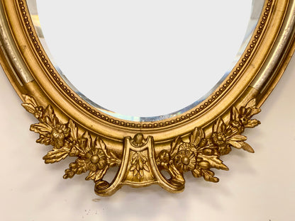 Lombard Charles X oval mirror in pure gold