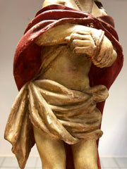 Cristo in piedi ligneo policromo occhi di vetro . Inizio XVIII secolo