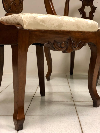 Group of four Charles X gondola chairs. Early 19th century
