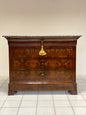Charles X chest of drawers in mahogany feather. 19th century (restored)