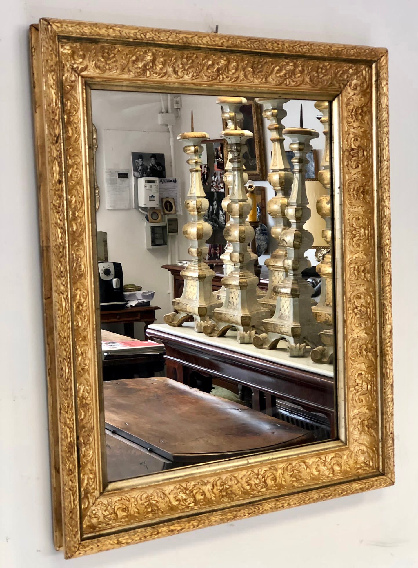 Gilded Barbizon mirror. 19th century