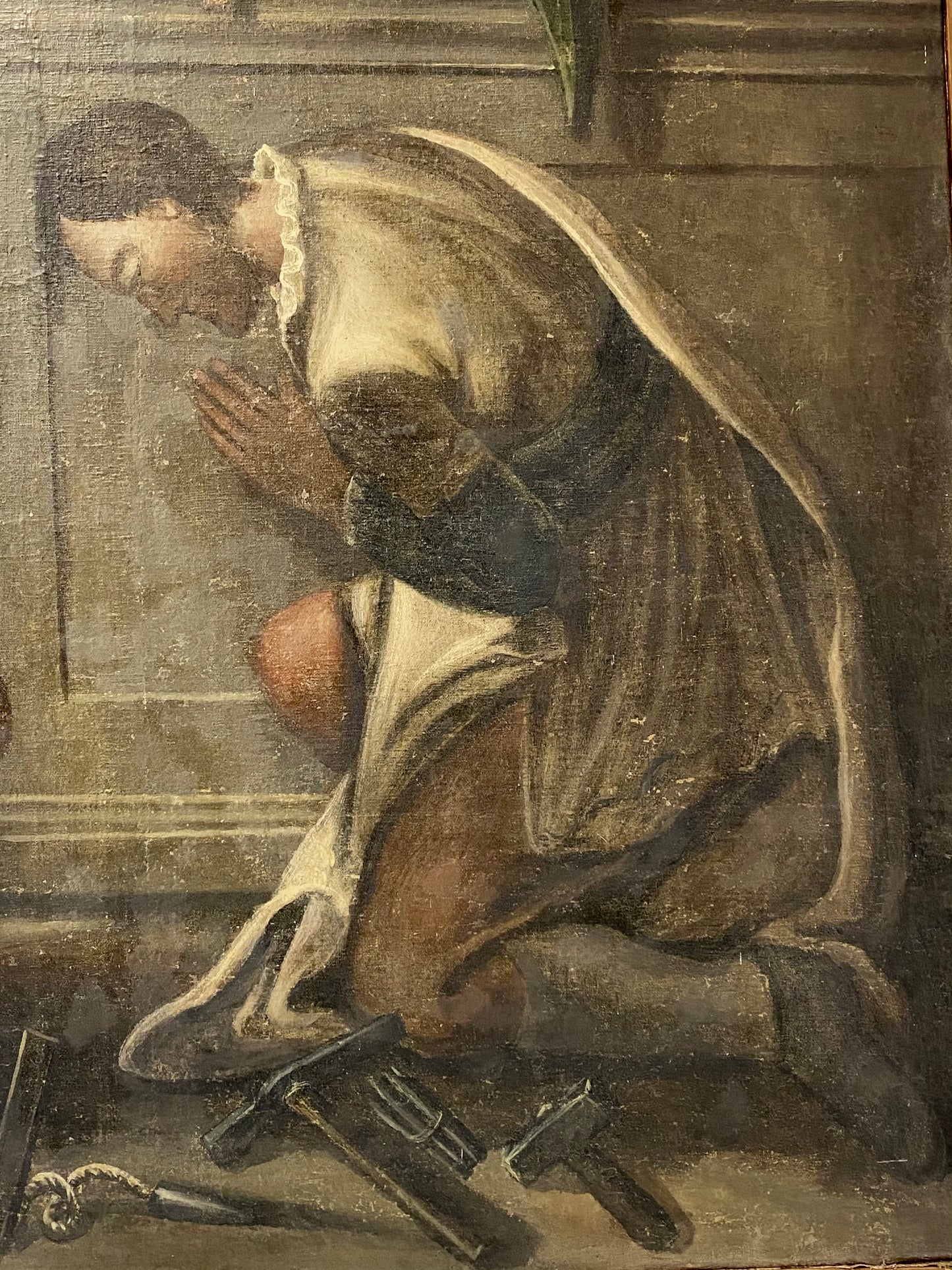 Pala d' altare Madonna con bambino e Santi XVII secolo cerchia di Tanzio da Varallo