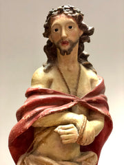 Cristo in piedi ligneo policromo occhi di vetro . Inizio XVIII secolo