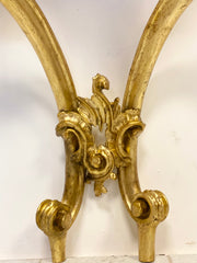 Consolle a goccia lombarda dorata . XIX secolo
