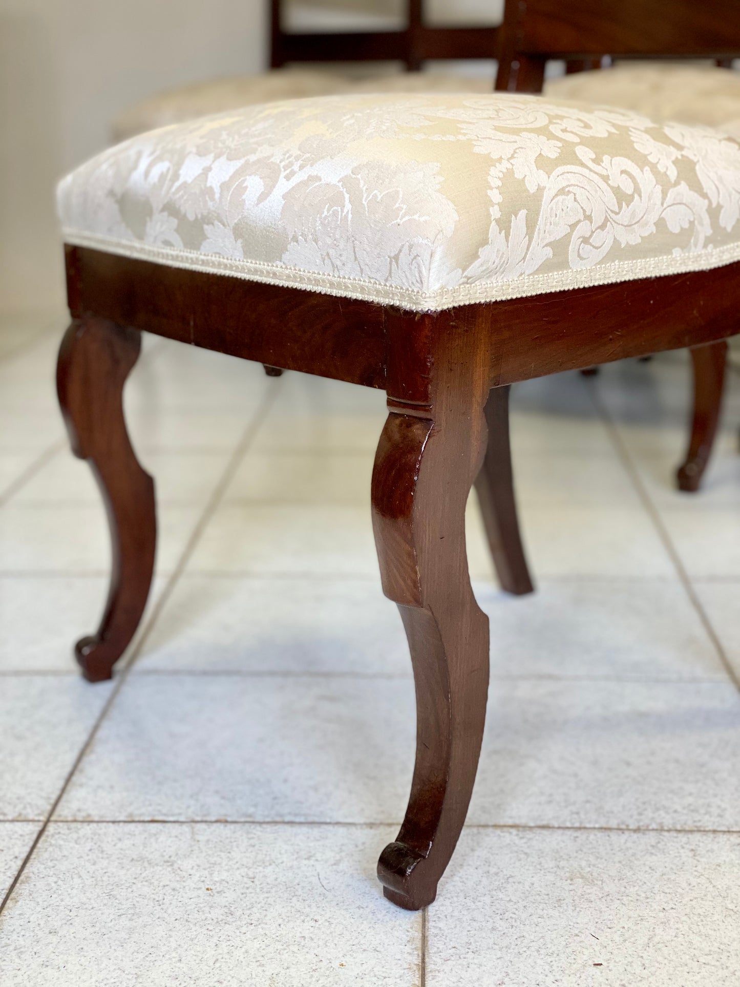 Group of ten Charles X walnut chairs, first half of the 19th century