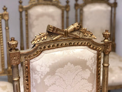 Gruppo di quattro sedie in lacca e oro . Francia Napoleone III