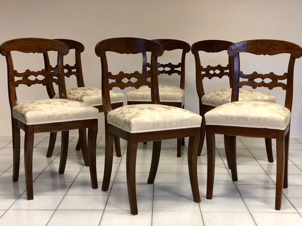 Gruppo di sei sedie Carlo X lombarde