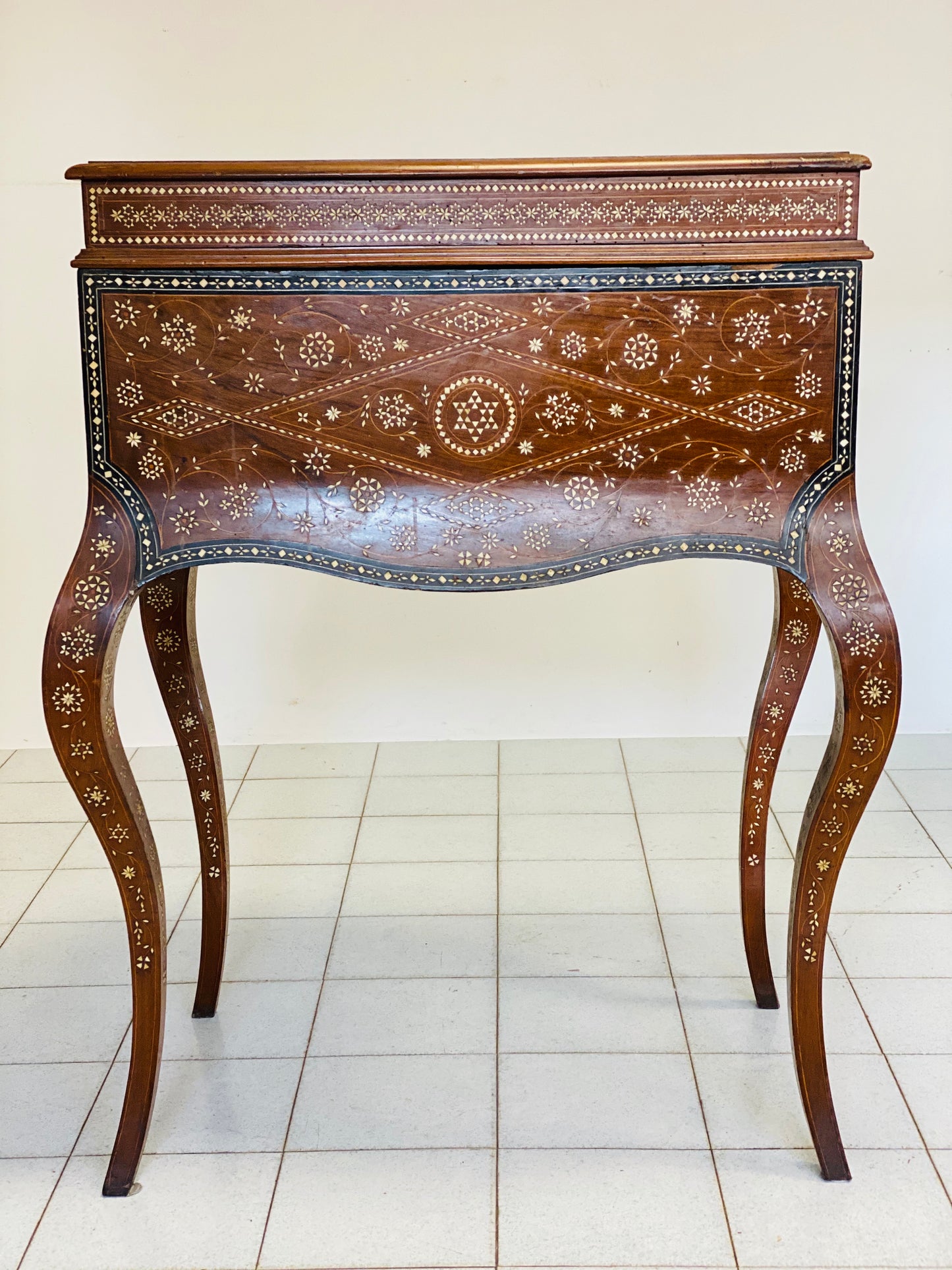Inlaid desk in the Adriano Brambilla style, late 19th century