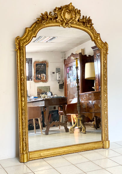 Lombard mirror carved gilded wood 19th century