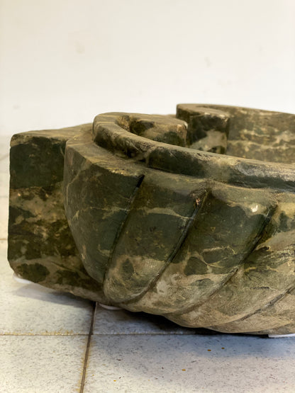 Marble holy water stoup in the shape of a shell. 19th century