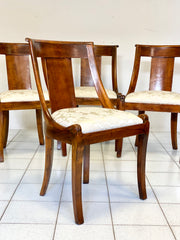 Quattro sedie a gondola lombarde in ciliegio .XIX secolo ( restaurate )