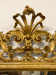 Specchiera lignea foglia oro. Marche metà XVIII secolo