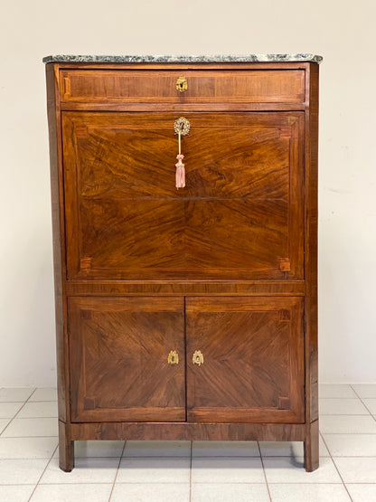 Secretaries veneered in walnut and various woods. Lombardy, late 18th century