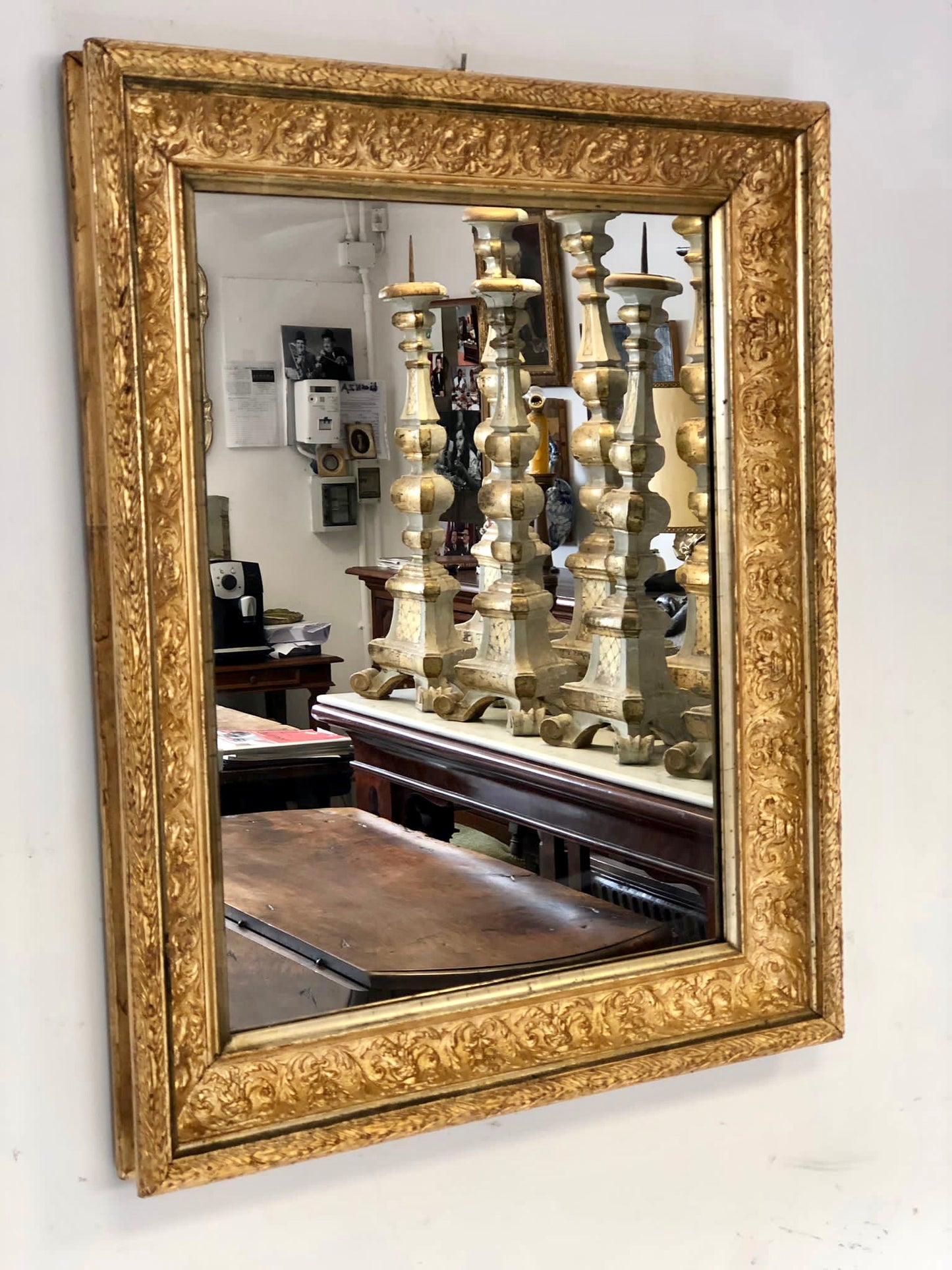 Gilded Barbizon mirror. 19th century