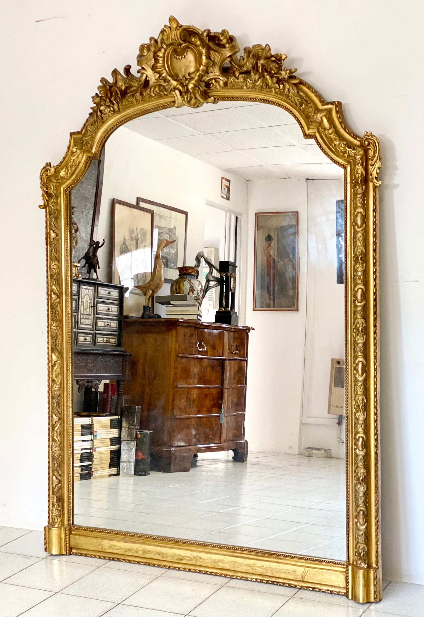 Lombard mirror carved gilded wood 19th century