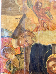 Natività, scuola veneto-cretese (olio su tavola fine XVI sec.)