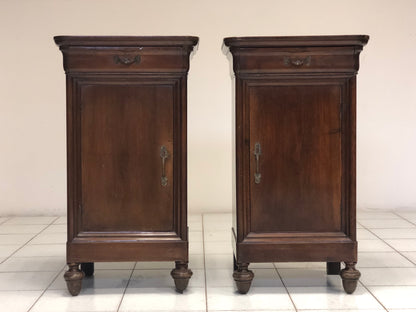 Pair of Carlo X Lombardi walnut bedside tables