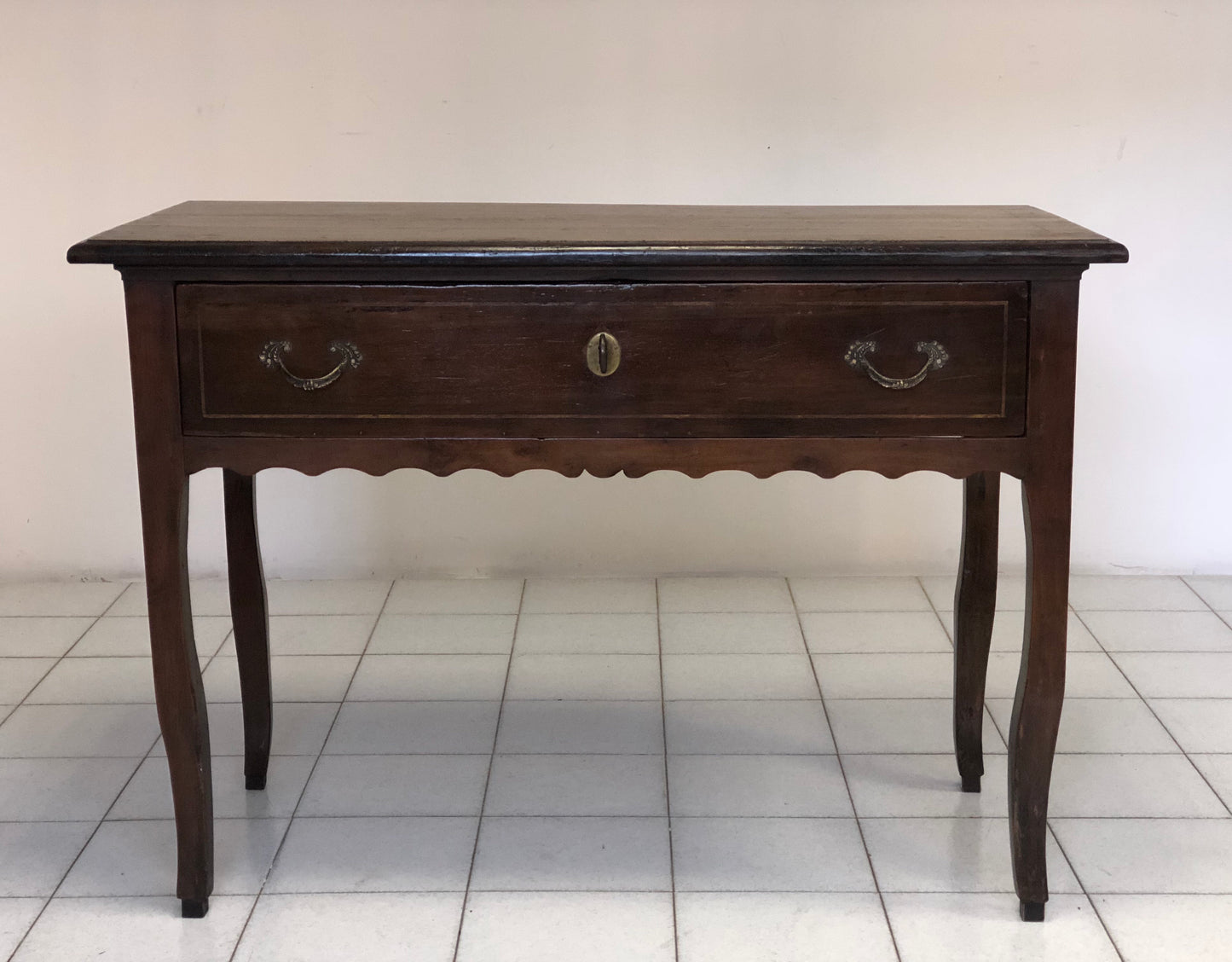 Walnut console writing table