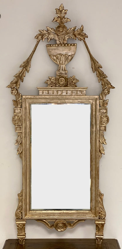 Lombard Empire period mirror with silver leaf. Early 19th century