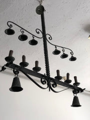 Lampadario in ferro battuto