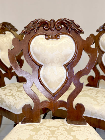 Group of six Charles X chairs. Bologna, early 19th century