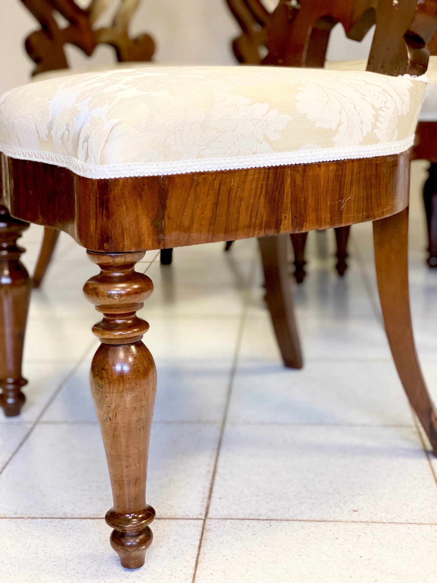 Group of six Charles X chairs. Bologna, early 19th century