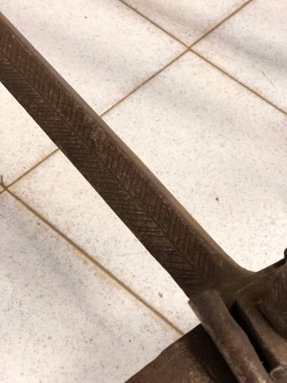Pair of wrought iron andirons. 19th century
