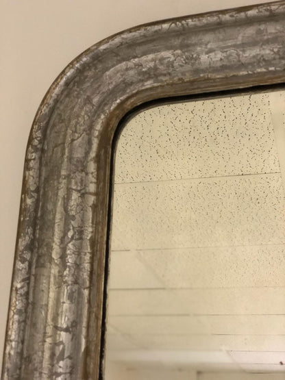 Specchiera lignea foglia argento mecca XIX secolo . Restaurata