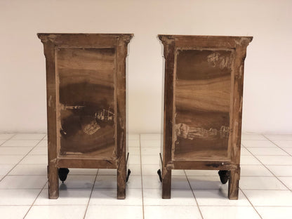 Pair of Carlo X Lombardi walnut bedside tables