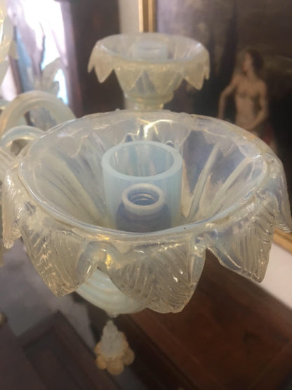 Lampadario di Murano vetro cinque luci . Primi 900