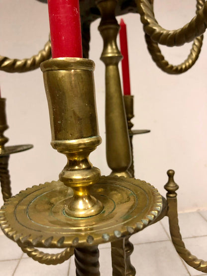 Gilded bronze candlestick with nine flames, 19th century