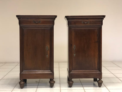 Pair of Carlo X Lombardi walnut bedside tables