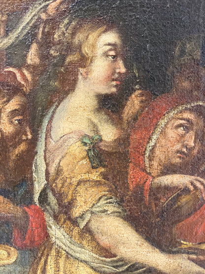 Olio su tela. Banchetto XVII secolo