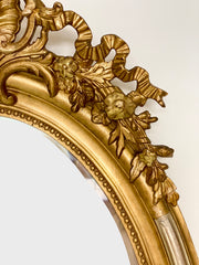 Specchiera ovale lombarda Carlo X oro zecchino