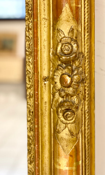 Charles X mirror, gilded carved wood, 19th century.