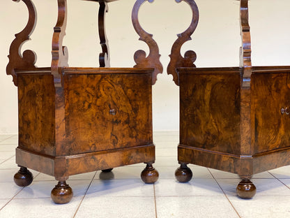 Pair of Lombardi Carlo X rooted centerpiece nightstands