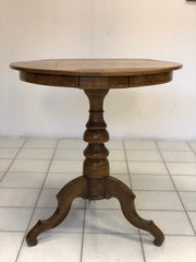 Tavolino di Rolo intarsiato con cassetto . Diametro 71 cm