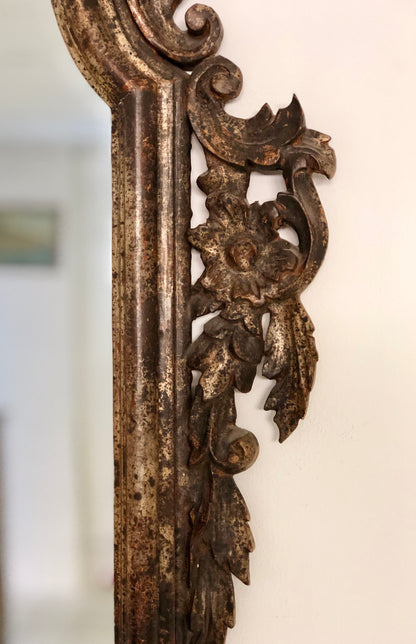 Specchiera in legno intagliato argento mecca . XIX secolo
