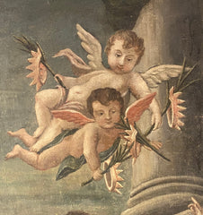 Pala d' altare Madonna con bambino e Santi XVII secolo cerchia di Tanzio da Varallo